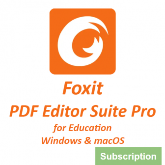 Foxit PDF Editor Suite Pro for Education 2024 (Windows & macOS) - Subscription License (โปรแกรมสร้าง และจัดการเอกสาร PDF รุ่นโปร สำหรับสถานศึกษา ระบบปฏิบัติการ Windows และ macOS ลิขสิทธิ์รายปี) : License per user (1 Year Subscription)