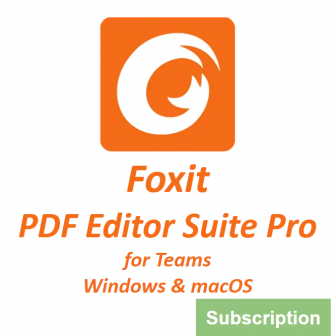 Foxit PDF Editor Suite Pro for Teams 2024 (Windows & macOS) - Subscription License (โปรแกรมสร้าง และจัดการเอกสาร PDF รุ่นโปร สำหรับทีมงาน ระบบปฏิบัติการ Windows และ macOS ลิขสิทธิ์รายปี) : License per User (1-Year Subscription License)