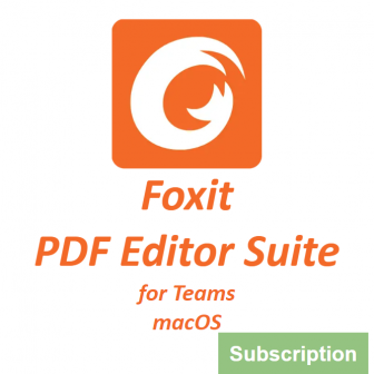 Foxit PDF Editor Suite for Teams 2024 (macOS) - Subscription License (โปรแกรมสร้าง และจัดการเอกสาร PDF รุ่นมาตรฐาน สำหรับทีมงาน ระบบปฏิบัติการ macOS ลิขสิทธิ์รายปี) : License per User (1-Year Subscription License)